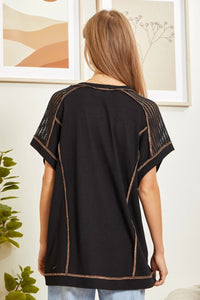 Tunic Top with V-Neckline and Shoulder Details