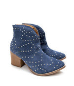 Load image into Gallery viewer, Twilight Studded Heeled Ankle Boot in Denim
