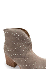 Load image into Gallery viewer, Twilight Studded Heeled Ankle Boot in Taupe
