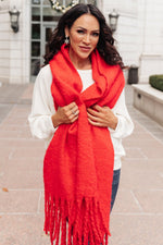 Load image into Gallery viewer, Artisan Fringe Scarf in Red
