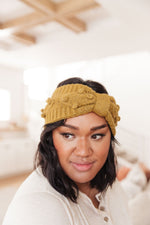 Load image into Gallery viewer, Pom Knit Head Wrap in Mustard
