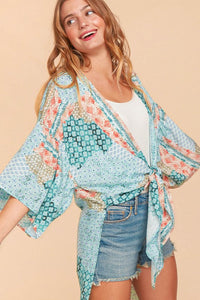 Bohemian Ehtnic Rayon Challis Cover Up Kimono