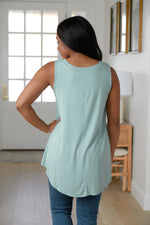 Load image into Gallery viewer, Trust Me V-Neck Tank in Dusty Green
