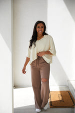 Load image into Gallery viewer, Weekend Hero Wide Leg Sweats in Mocha
