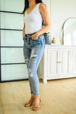 Load image into Gallery viewer, Talulla Bleach Splash Button Fly Destroyed Skinny Jeans
