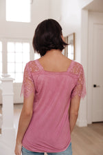 Load image into Gallery viewer, A Little Bit of Lace Top In Pink
