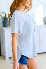 Load image into Gallery viewer, A Wink and a Smile Waffle Knit Top in Light Grey
