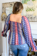 Load image into Gallery viewer, Afternoon Tea Smocked Long Sleeve Blouse
