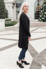 Load image into Gallery viewer, Alexis Lightweight Long Knit Cardigan in Black
