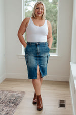 Load image into Gallery viewer, Always Be There Cargo Denim Skirt

