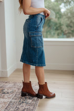 Load image into Gallery viewer, Always Be There Cargo Denim Skirt

