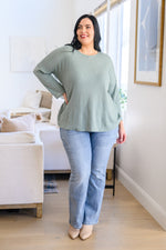 Load image into Gallery viewer, Austin Waffle Knit Basic Top In Sage
