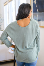 Load image into Gallery viewer, Austin Waffle Knit Basic Top In Sage
