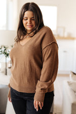Load image into Gallery viewer, Back to Life V-Neck Sweater in Mocha
