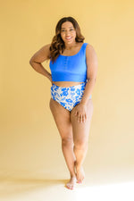 Load image into Gallery viewer, Bermuda Button Up Swim Top and Floral Swim Bottoms
