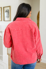 Load image into Gallery viewer, Best Day Ever Corduroy Shacket In Red
