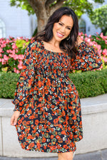 Load image into Gallery viewer, Bet On It Shirred Long Sleeve Floral Dress
