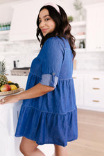 Load image into Gallery viewer, Blue Jean Baby Button Down Dress
