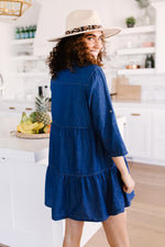 Load image into Gallery viewer, Blue Jean Baby Button Down Dress
