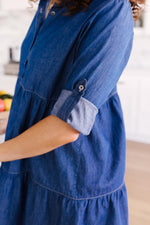 Load image into Gallery viewer, Blue Jean Baby Button Down Dress
