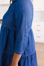 Load image into Gallery viewer, Blue Jean Baby Button Down Dress
