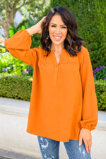 Load image into Gallery viewer, Bop To The Top Puff Sleeve Blouse In Caramel
