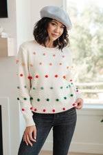 Load image into Gallery viewer, Candy Buttons Pom Detail Sweater
