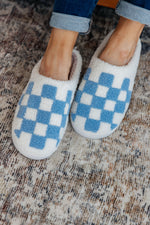 Load image into Gallery viewer, Checked Out Slippers in Blue
