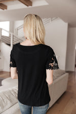 Load image into Gallery viewer, Chloé Lace Twist Top In Black

