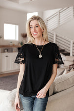 Load image into Gallery viewer, Chloé Lace Twist Top In Black
