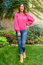 Load image into Gallery viewer, Claim The Stage Knit Sweater In Hot Pink

