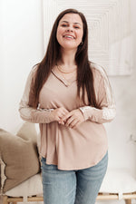 Load image into Gallery viewer, Coffee Date V Neck Top In Taupe

