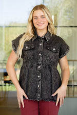 Load image into Gallery viewer, Cool and Carefree Denim Button Down
