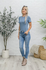 Load image into Gallery viewer, Round Neck Bodysuit In Blue
