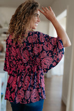 Load image into Gallery viewer, Dearest Dreamer Peplum Top in Pink Paisley
