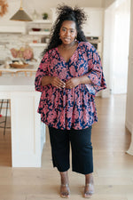 Load image into Gallery viewer, Dearest Dreamer Peplum Top in Pink Paisley
