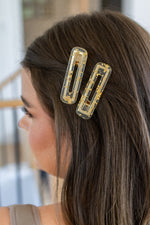 Load image into Gallery viewer, Double Trouble 2 Pack Hair Clip in Gold Leaf
