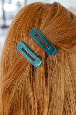 Load image into Gallery viewer, Double Trouble 2 Pack Hair Clip in Sea Blue
