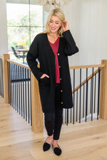 Load image into Gallery viewer, Editor Soft Trench Cardi in Black
