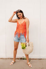 Load image into Gallery viewer, Festival Fringe Tank in Orange
