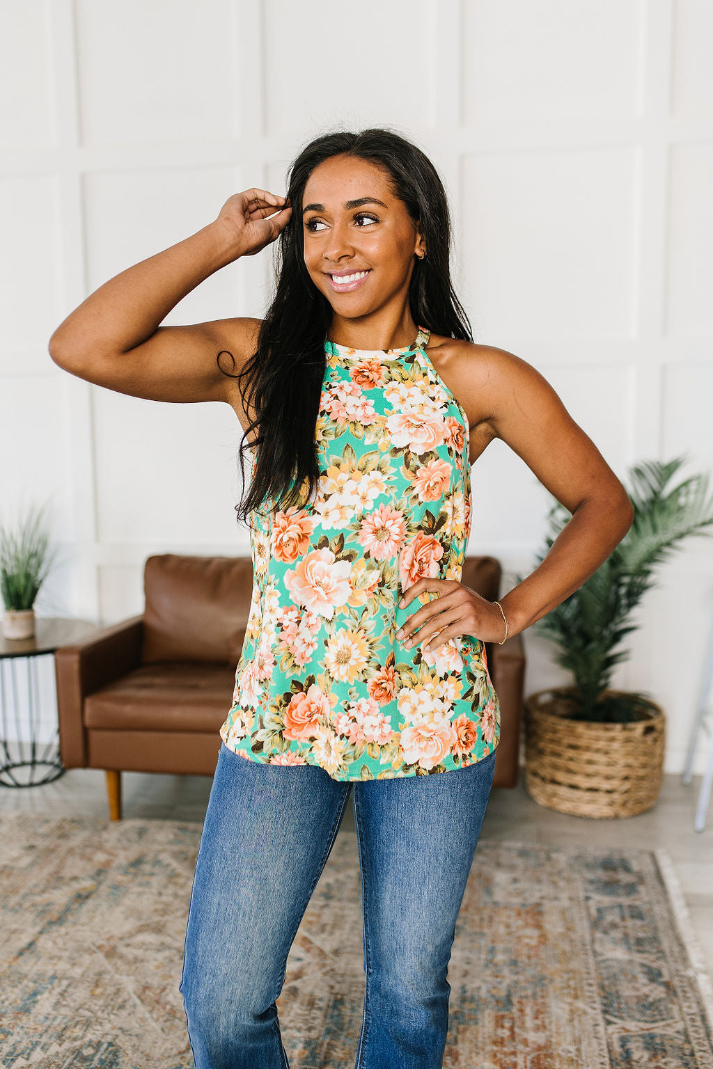 Fiddle Dee Dee Floral Halter Top