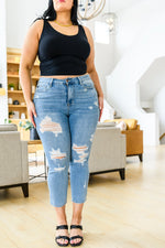 Load image into Gallery viewer, Florence High Waist Destroyed Boyfriend Jeans
