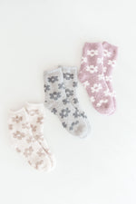 Load image into Gallery viewer, Flower Power Plush Socks 3 Pack

