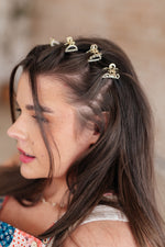 Load image into Gallery viewer, Gold &amp; Pearl Mini Hair Clips Set of Three
