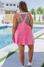 Load image into Gallery viewer, Gretchen Overall Skort Jumper in Fuchsia
