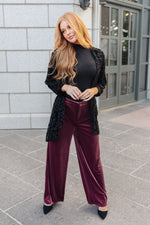 Load image into Gallery viewer, High Society Velvet Wide Leg Trousers
