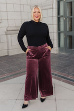 Load image into Gallery viewer, High Society Velvet Wide Leg Trousers
