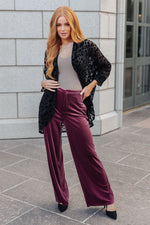 Load image into Gallery viewer, High Society Velvet Wide Leg Trousers
