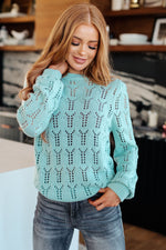Load image into Gallery viewer, Hole In One Sheer Pointelle Knit Sweater
