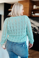 Load image into Gallery viewer, Hole In One Sheer Pointelle Knit Sweater
